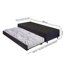 Ver imagem 2 de Bicama Box Solteiro Suede 88x188x28 Cm com Colchão Auxiliar Ecoflex