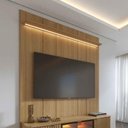 Ver imagem 3 de Painel para TV até 85" com Prateleira e LED Neon Float 178 cm - Carvalho