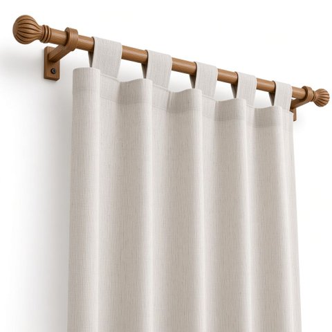 Kit Varão Cortina Madeira 2m 19mm Completo com Suporte e Ponteira Sala Quarto Decorativo - 2 Varões