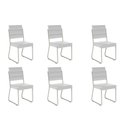 Ver imagem 1 de Cadeira Sala de Jantar 1736 Kit 6 Uni Prata/courino Branco - Carraro