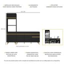 Ver imagem 4 de Armário de Cozinha Compacta 212cm Veneza Multimóveis V2078 Preto/Dourado