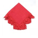 Ver imagem 1 de Guardanapo Vermelho com Renda 45x45cm