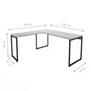 Ver imagem 3 de Conjunto Mesa em L e Estante Nick Branco Preto