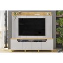 Ver imagem 1 de Rack Bancada C/ Painel P/ Tv até 75 Pol Gama 4 Porta 199x188cm Bali/cedro - Dj Móveis