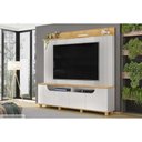Ver imagem 3 de Rack Bancada C/ Painel P/ Tv até 75 Pol Gama 4 Porta 199x188cm Bali/cedro - Dj Móveis