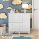 Ver imagem 5 de Quarto de Bebê Berço Americano e Cômoda 1 Porta 100% MDF Mimo Espresso Móveis Branco Brilho
