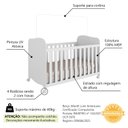 Ver imagem 4 de Quarto de Bebê Berço Americano e Cômoda 1 Porta 100% MDF Mimo Espresso Móveis Branco Brilho