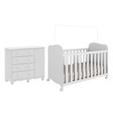 Ver imagem 2 de Quarto de Bebê Berço Americano e Cômoda 1 Porta 100% MDF Mimo Espresso Móveis Branco Brilho