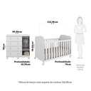 Ver imagem 3 de Quarto de Bebê Berço Americano e Cômoda 1 Porta 100% MDF Mimo Espresso Móveis Branco Brilho