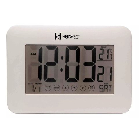 Despertador Digital Branco Digital Touch Herweg 2983