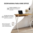 Ver imagem 4 de Mesa de Escritório X 90x53 para Trabalho e Estudo com Base em Ferro - Ferro Branco Tampo Freijó