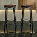 Ver imagem 1 de Kit 2 Banquetas Altas para Cozinha Eva:marrom