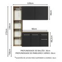 Ver imagem 4 de Armário de Cozinha Compacta 120cm Rustic/Preto Easy Madesa