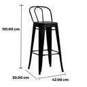 Ver imagem 6 de Kit 4 Banquetas Altas Anm6990b Iron Tolix Titan Anima Office Encosto Alto Bronze