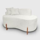 Ver imagem 4 de Kit Sofá Orgânico Feijão com Poltrona Pé de Madeira Bouclé Minimalista