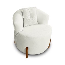 Kit Sofá Orgânico Feijão com Poltrona Pé de Madeira Bouclé Minimalista - 5