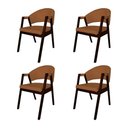 Ver imagem 1 de Kit 4 Cadeiras Helen para Mesa de Jantar Madeira Maciça Castanho Premium Assento Facto - Caramelo