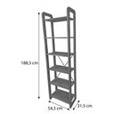 Ver imagem 5 de Rack de TV de Madeira Pinus com Estante 6 Prateleiras Linea Tabaco