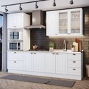 Ver imagem 1 de Cozinha Completa 4 Peças C/ Aéreo 3 Portas Com Vidro Branco