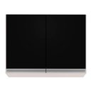 Ver imagem 4 de Kit 2 Armários Aéreo de Cozinha Lavanderia 02 Portas Eva Branco e Preto 80 cm - D’Rossi