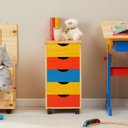 Ver imagem 2 de Gaveteiro Escritório Madeira Maciça 5 Gavetas Rodízios Lagos Colorido