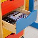 Ver imagem 6 de Gaveteiro Escritório Madeira Maciça 5 Gavetas Rodízios Lagos Colorido