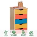 Ver imagem 3 de Gaveteiro Escritório Madeira Maciça 5 Gavetas Rodízios Lagos Colorido