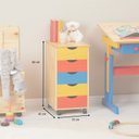 Ver imagem 4 de Gaveteiro Escritório Madeira Maciça 5 Gavetas Rodízios Lagos Colorido