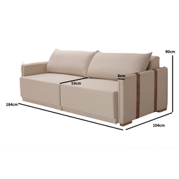 Sofá Cama Urban 184 Bege - 8
