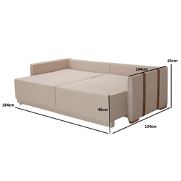 Sofá Cama Urban 184 Bege - 7