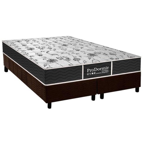 Cama Box King: Colchão Molas Bonnel Probel Prolastic ProDormir Sleep + Base CRC Suede Marrom(193x203