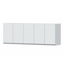Ver imagem 1 de Armário Aéreo Natal 150cm 5 Portas MDF Porta de Bater Branco Milani Movelaria