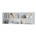 Ver imagem 2 de Armário Aéreo Natal 150cm 5 Portas MDF Porta de Bater Branco Milani Movelaria