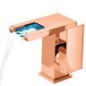 Torneira Pia Banheiro Cuba Misturador Monocomando Cascata Luxo Led Rosa Gold 9901m Luuk Young - 2