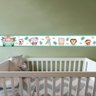 Faixa Decorativa Papel Parede Infantil Animais Carro - Cor Verde - 4
