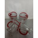 Ver imagem 1 de Kit 04 Xícaras Formato Coração Cappucino/ Café/ Chá 240ml