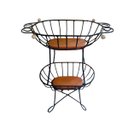 Ver imagem 2 de Fruteira 2 Andares Oval Pequena:preto