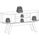 Ver imagem 4 de Rack Bancada para TV de até 55" 2 Portas Atalanta Cinamomo/Off White