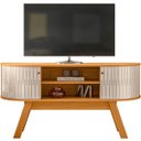 Ver imagem 1 de Rack Bancada para TV de até 55" 2 Portas Atalanta Cinamomo/Off White