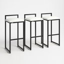 Ver imagem 2 de Kit 3 Banquetas Corino Ferro Cozinha Balcão Alta Bistro:branco