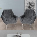 Ver imagem 1 de Kit 2 Poltronas Decorativa Glória - Veludo Chumbo