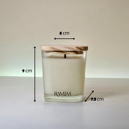 Vela Aromática Premium Quadrada com Tampa de Madeira - 4