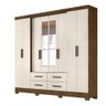 Roupeiro San Lorenzo Plus 8 Portas e 4 Gavetas com Espelho Castanho Wood/baunilha - 2
