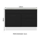 Ver imagem 3 de Balcão de Pia Cozinha 1 Porta e 2 Gavetas (Com Tampo) Branco/Preto Agata Madesa