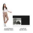Ver imagem 6 de Balcão de Pia Cozinha 1 Porta e 2 Gavetas (Com Tampo) Branco/Preto Agata Madesa