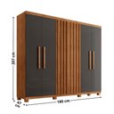 Ver imagem 3 de Guarda Roupa Casal Roma 100 Mdf 6 Portas e 2 Gavetas com Pés