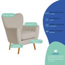 Ver imagem 7 de Poltrona Decorativa Luxo Moderna Sala de Estar Recepção Amélia Linho