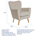 Ver imagem 6 de Poltrona Decorativa Luxo Moderna Sala de Estar Recepção Amélia Linho