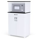 Ver imagem 1 de Balcão Cozinha Micro-ondas Multiuso Carina 2 Portas e 1 Gaveta Flex Branco - Desk Design