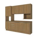 Ver imagem 2 de Armário de Cozinha Compacta Nicho Micro-ondas 100% Mdf 250cm Nogueira Celeste Kappesberg
